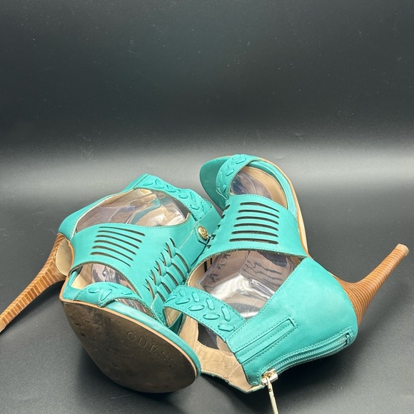 Guess GW Corale Teal Green Gladiator Heel  Open Toe Sandals Size 9 NWOT - Picture 4 of 12